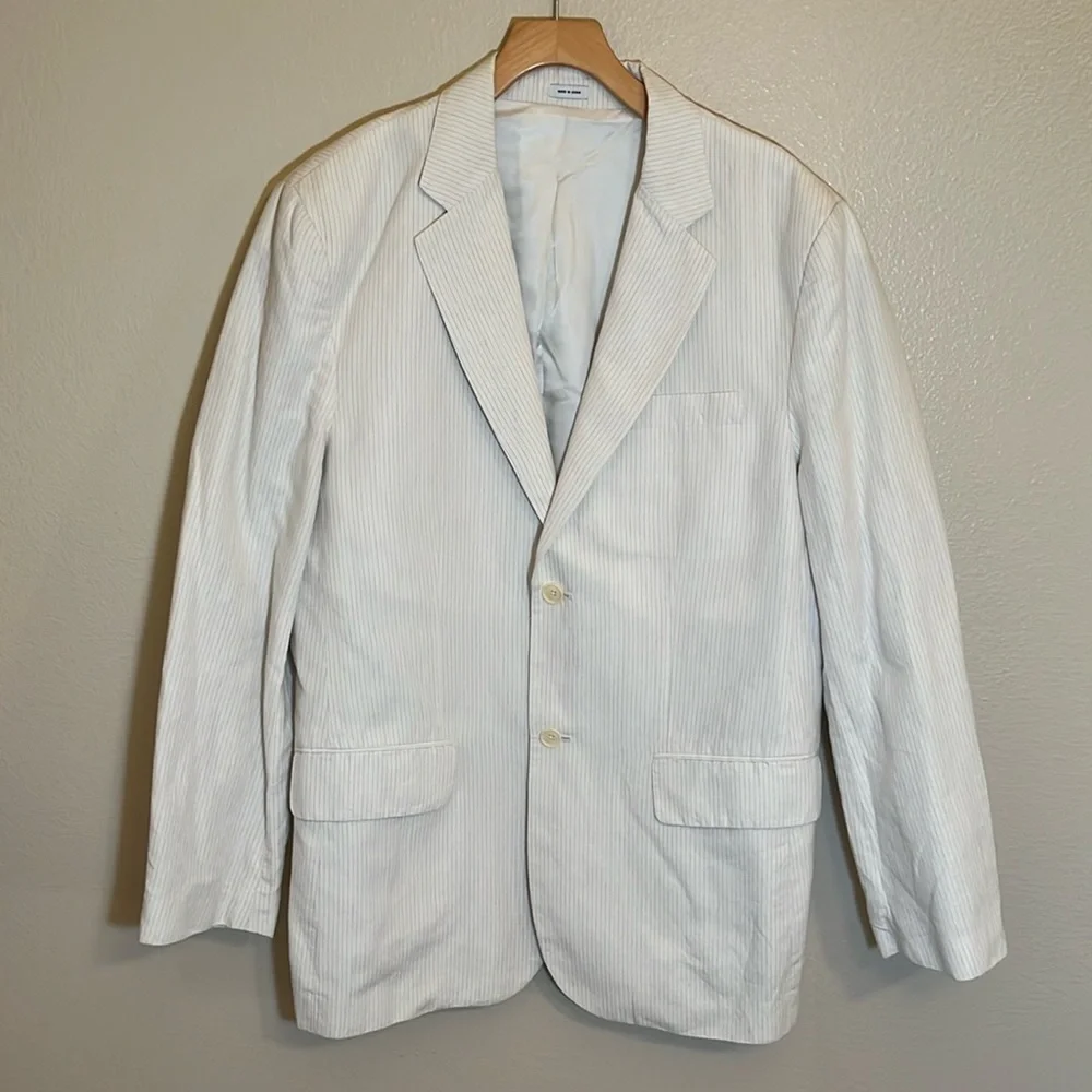 Calvin Klein White Striped Sport Coat Blazer